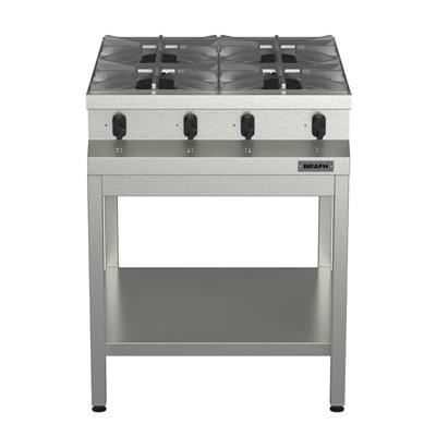 Anafe 4 H 70 Cms con base y estante Acero 430