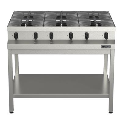 Anafe 6 H 1045cms con base y estante Acero 430
