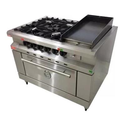 Cocina Rovesco Super Esmerilado 4 Mecheros + Plancha Bufera C/Valv