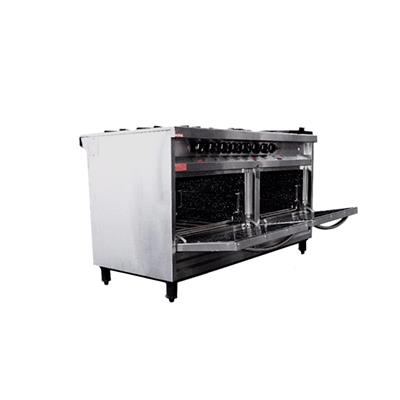 Cocina Linea Esmerilada 6 Hornallas + Plancha ,con 2 Hornos.
