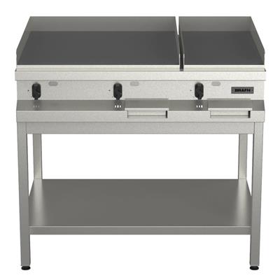 Anafe Todo Plancha 1045cms con base y estante Acero 430
