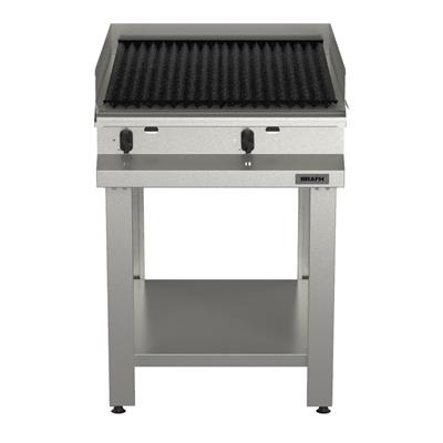 Anafe 70cms Todo Parrilla con base y Estante Acero 430