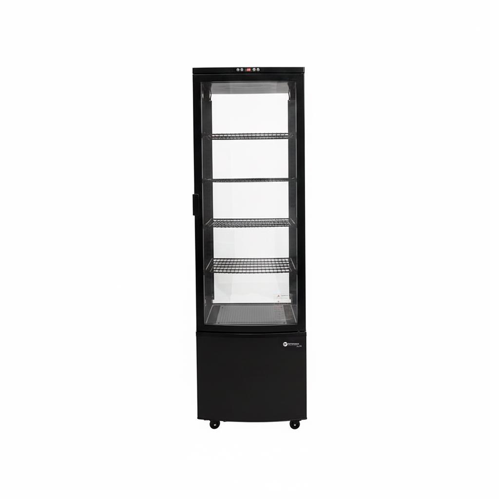 Heladera Vertical ITALY Plas. 4 caras Vidriadas 235 Lts - 4 Est. Negra (515x485x1690)