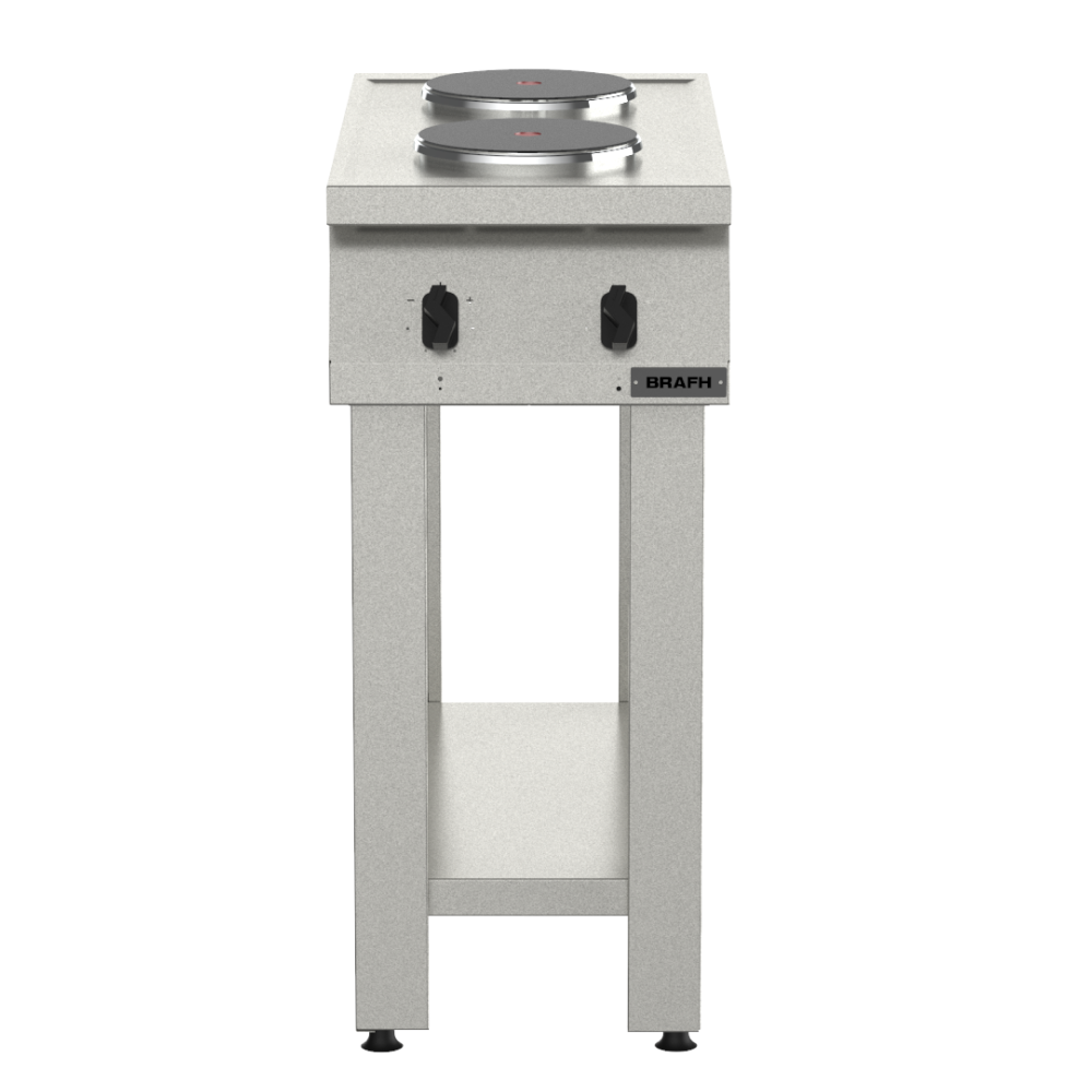 Anafe 2 H 40 cms con base y estante, acero 430 - Electrico