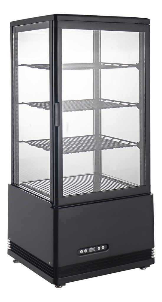 Heladera Vertical ITALY Plas. 4 caras Vidriadas 78 Lts Negra - 3 Est. (452x406x966)