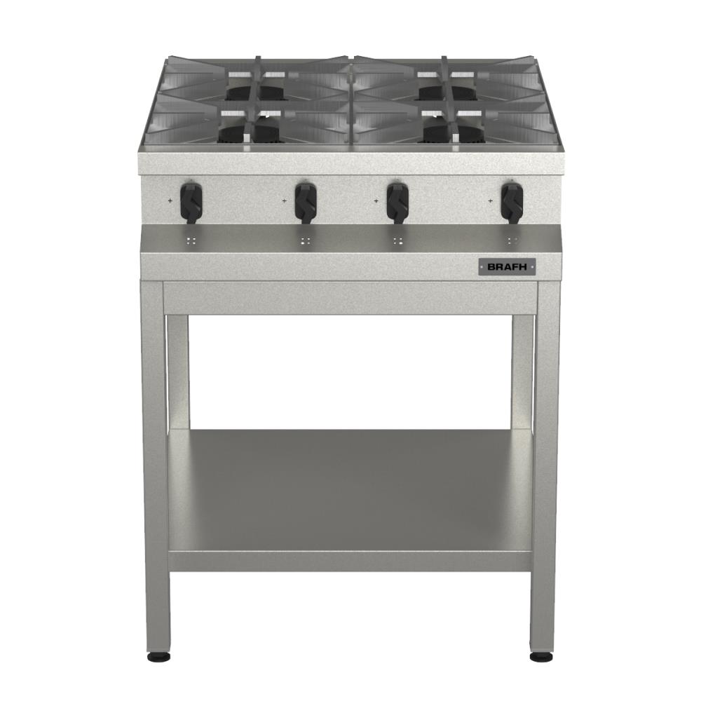 Anafe 4 H 70 Cms con base y estante, acero 430