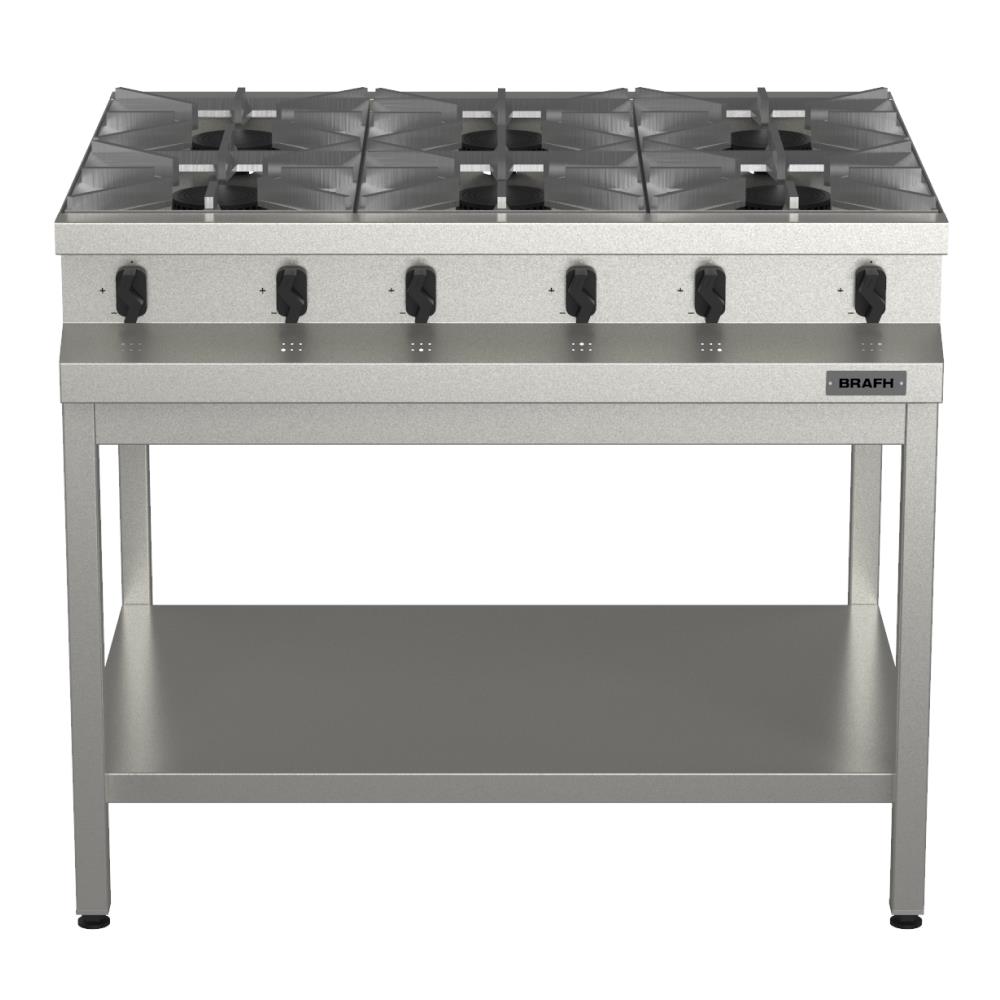 Anafe 6 H 1045cms con base y estante, acero 430