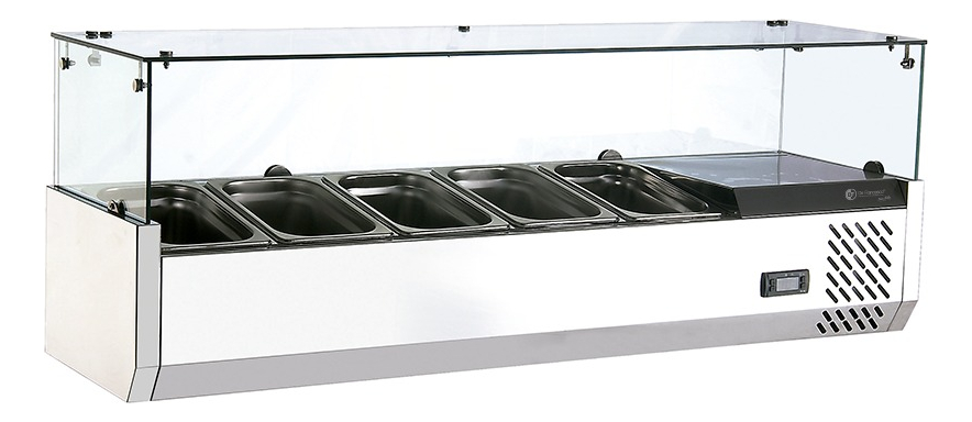 Salad Bar Acero Inox ITALY 5 * 1/4 GN C/Recta - (1200x355x426)