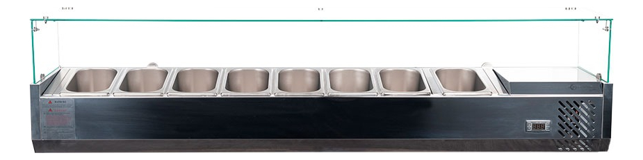 Salad Bar Acero Inox ITALY 9 * 1/4 GN C/Recta - (1800x355x426)