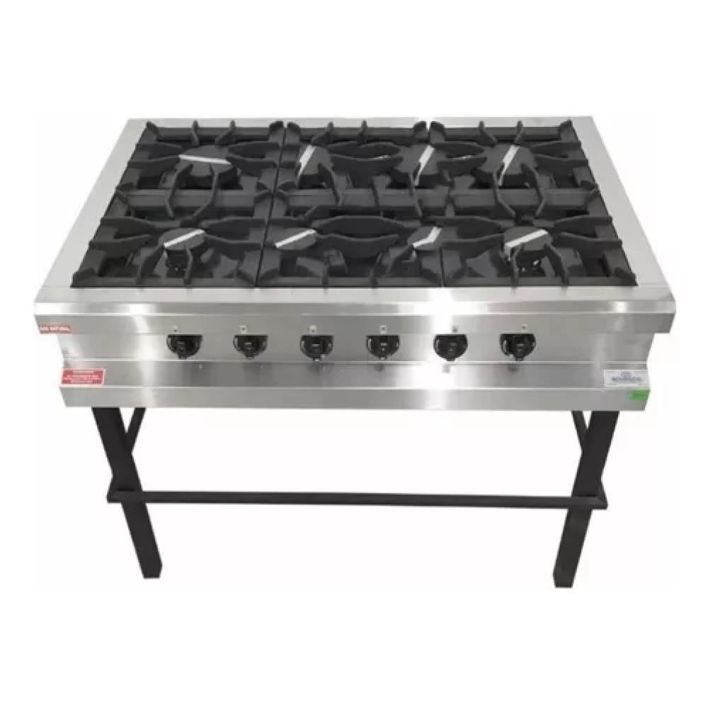Anafe Rovesco Super 6 Hornallas Acero Esme 430 C/Base