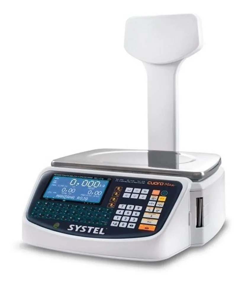 Balanza Systel Cuora 30Kg C/ Mastil C/ Impresor Autoadhesivo USB