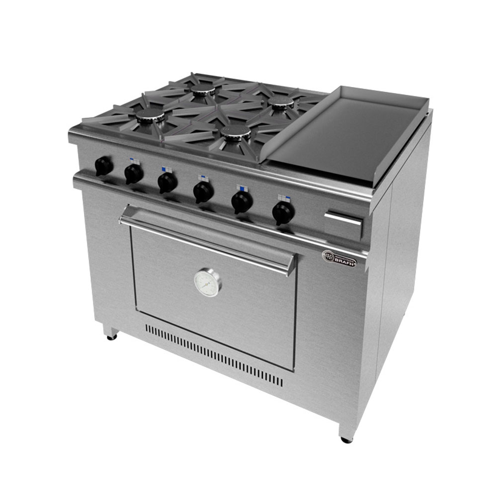 Cocina Brafh 1045 Acero 430 - 4 H + Plancha