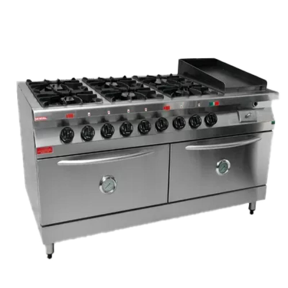 Cocina Rovesco Super Esmerilado 6 Mecheros Plancha Bifera Y 2 Hornos