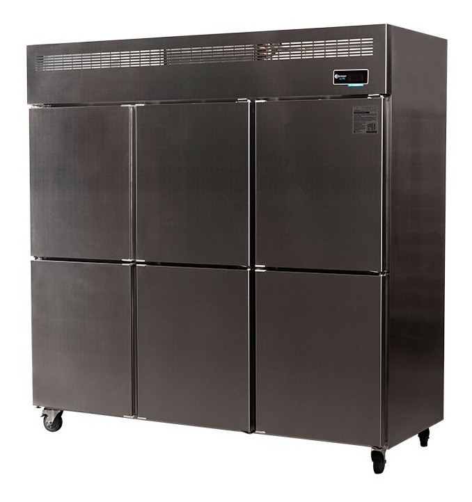 Freezer Vertical Ciego ITALY 6 Puertas 1600 Lts (1880x750x1920) Acero Inox 304