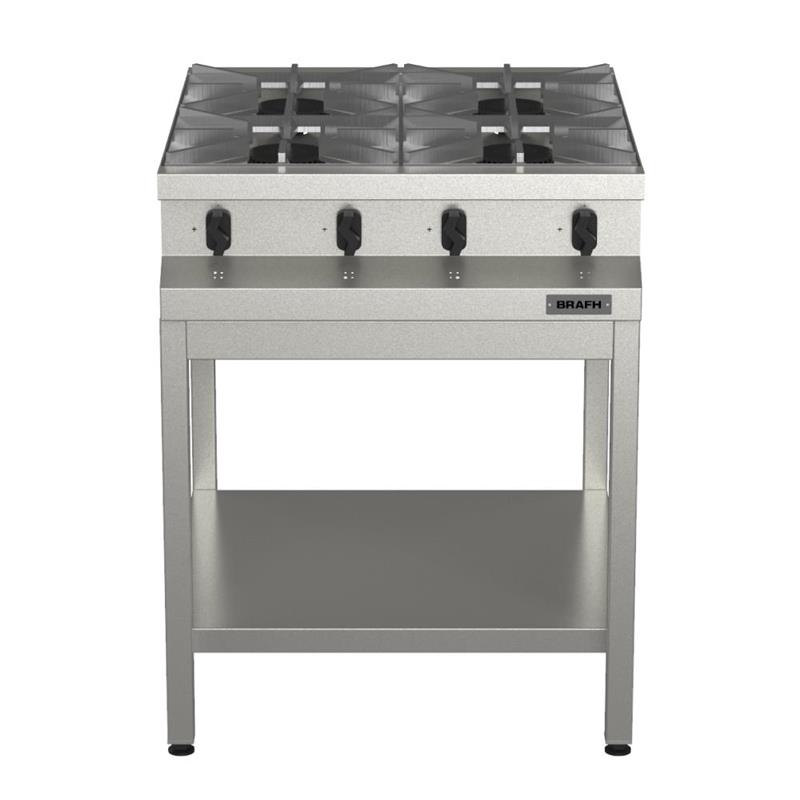 Anafe 4 H 70 Cms con base y estante, acero 430