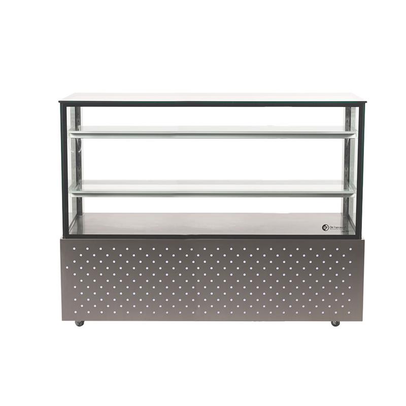 Exhibidora Neutral ITALY C/ Recta de 1,80 mts, Frente Acero Inox 304 (180x74x130)