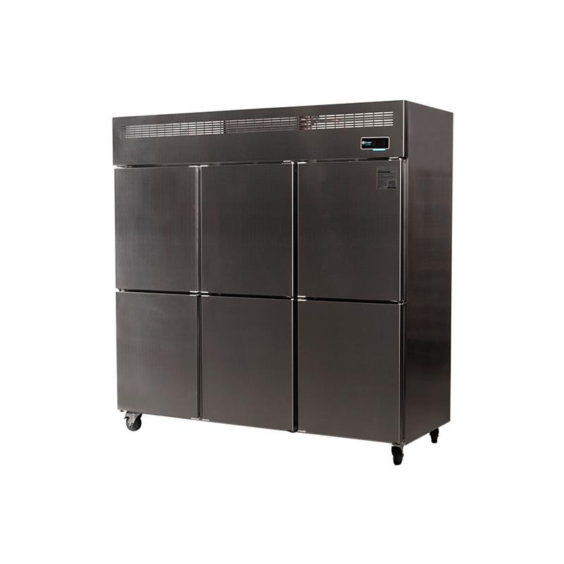 Freezer Vertical Ciego ITALY 6 Puertas 1600 Lts (1880x750x1920) Acero Inox 304